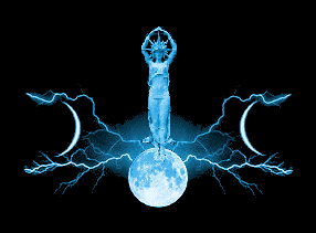 Picture of Goddess on Globe ni blue