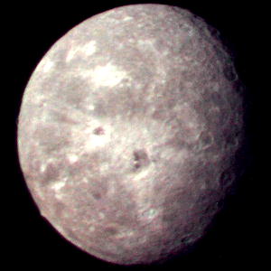 Oberon moon of planet Uranus