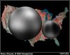 Pluto over map of USA