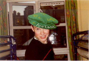 Scott wearing Jess' hat