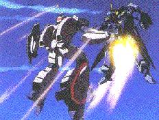 Macross mecha in combat
