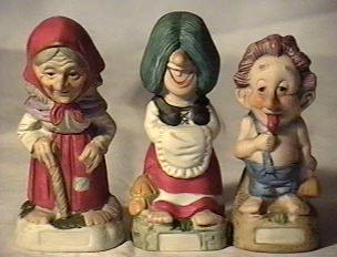 Three 
Bisque Trolls
