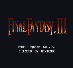 Title screen from Final Fantasy Three