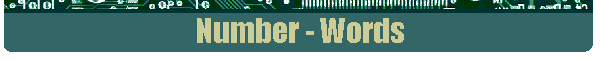Number - Words