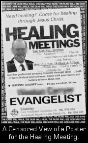 A Poster from the Healing Meeting.
