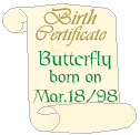 Butterfly's Birth Certificate