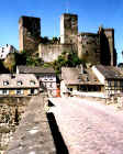 Runkel and castle from the medieval bridge spanning the Lahn