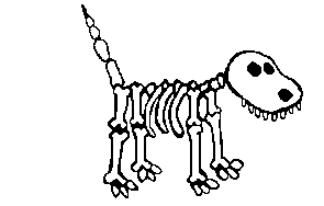 Animated dog skeleton