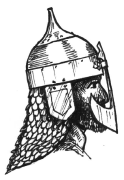 Helmet with Ear Plates and an Aventail of Scales.