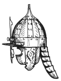 Helmet with a 'Lobster Tail' Back Plate.