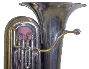 Debbie Peeking Through Her Tuba!
