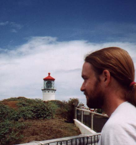 photo of Steve in front of old lighthouse