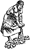 Woman digging for Roots