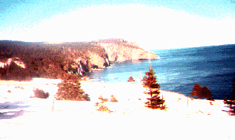 snow covered cliffs