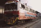 The train awaits departure from Ibarra station