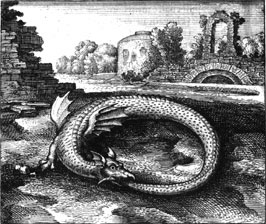 Michael Maier: Atalanta Fugiens. El dragón que se muerde la cola.