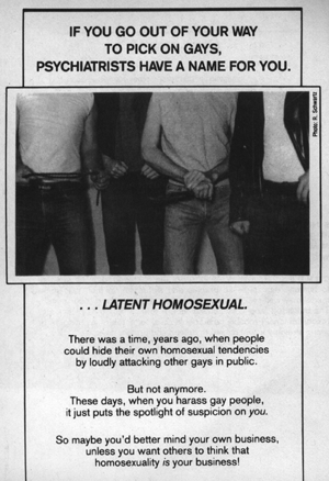 Graphic: If you go out of your way to pick on gays, psychiatrists have a name for you...Latent homosexual.
