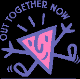 Out togeather now pink triangle graphic