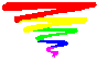 Animated rainbow squiggle graphic