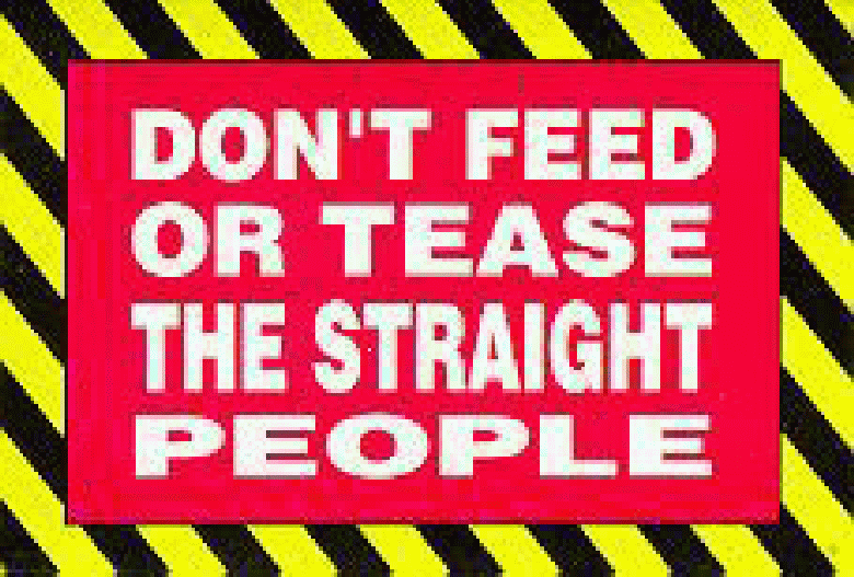 Don't feed or tease the straight people graphic