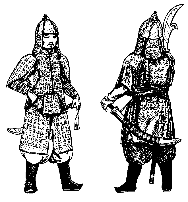 Chinese and Korean Warriors wearing Brigandine.