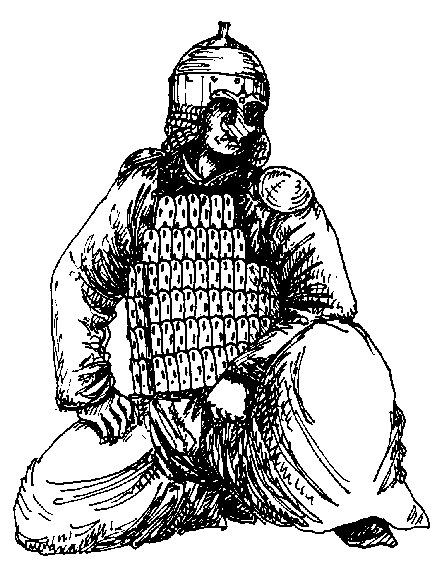 Early Turkish Warrior in a Lamellar vest.