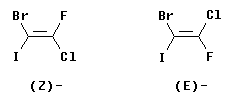 E and Z isomers of BrIC=CClF
