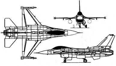 Picture 4.4: A schematic picture of an F-16
