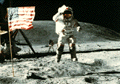 Surface, astronaut & flag