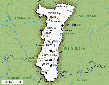 Map of Alsace/Elsass