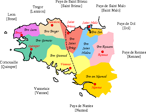Map of Bretagne/Breizh