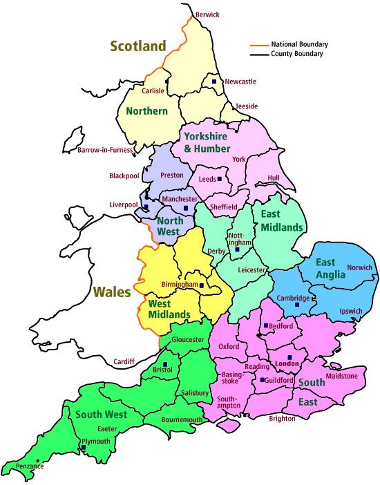Map of England