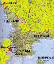Map of Skåneland
