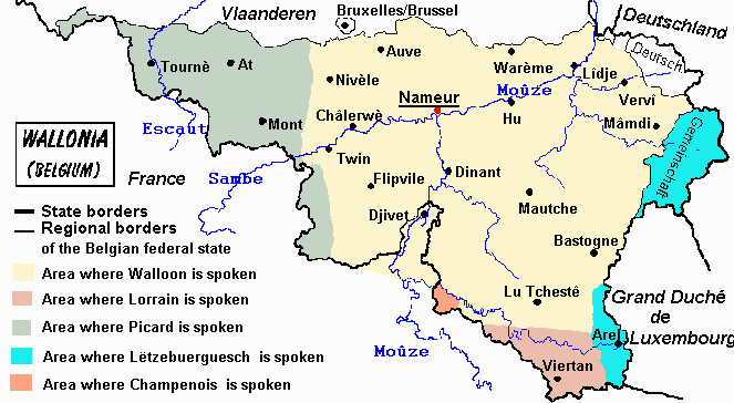 Map of Wallonie