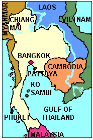 Thailand on the map