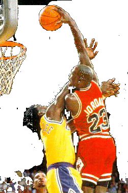 MJ dunks over Wooldrige