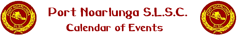 Port Noarlunga S.L.S.C. Calendar of Events for 1996/97
