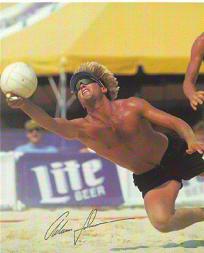 [picture of Adam making a dive]