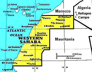 Map of Western Sahara