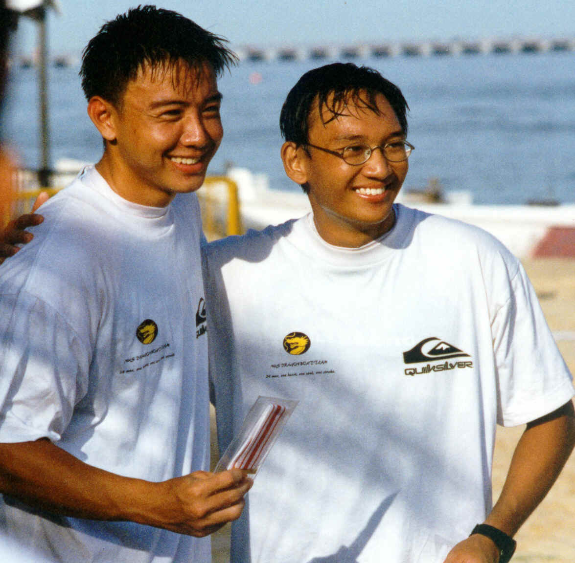 The Captain giving out medals to his paddlers
