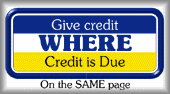 Give Credit Where Credit is Due - on the same page