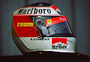 his helmet