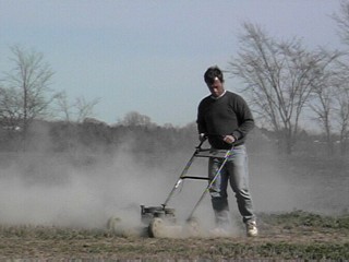 How to make a landing strip and cut the grass at the same time.