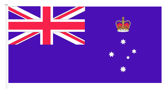 First flown in 1870. Features five white stars representing the constellation of the Southern Cross. Click here to find out all about our flag