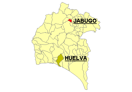 Jabugo esta situado al norte de la provincia de Huelva.