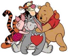 Pooh hugs all friends