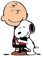 Snoppy hugs a friend