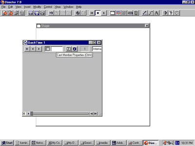 Opening up the Cast Member Properties dialog box