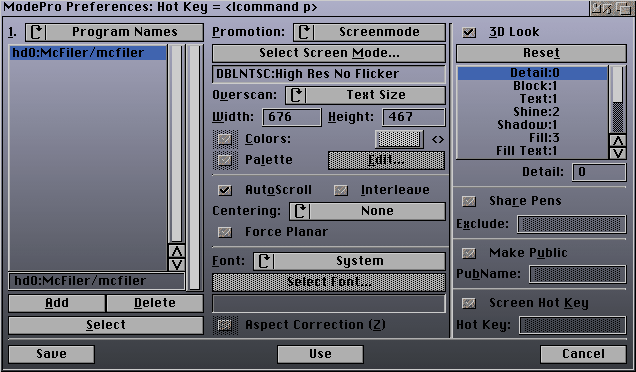 Figure 4:ModePro preferences