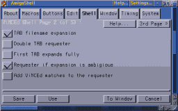 Figure 1: VincED Shell Settings